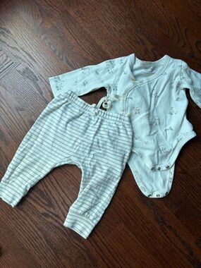 Pehr one piece and harem pant set 6-12 months
